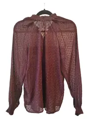 Vorschaubild 2 von Damen Bluse Rot 38 M mit Rüschen Langarm Punkte