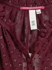 Vorschaubild 5 von Damen Bluse Rot 38 M mit Rüschen Langarm Punkte