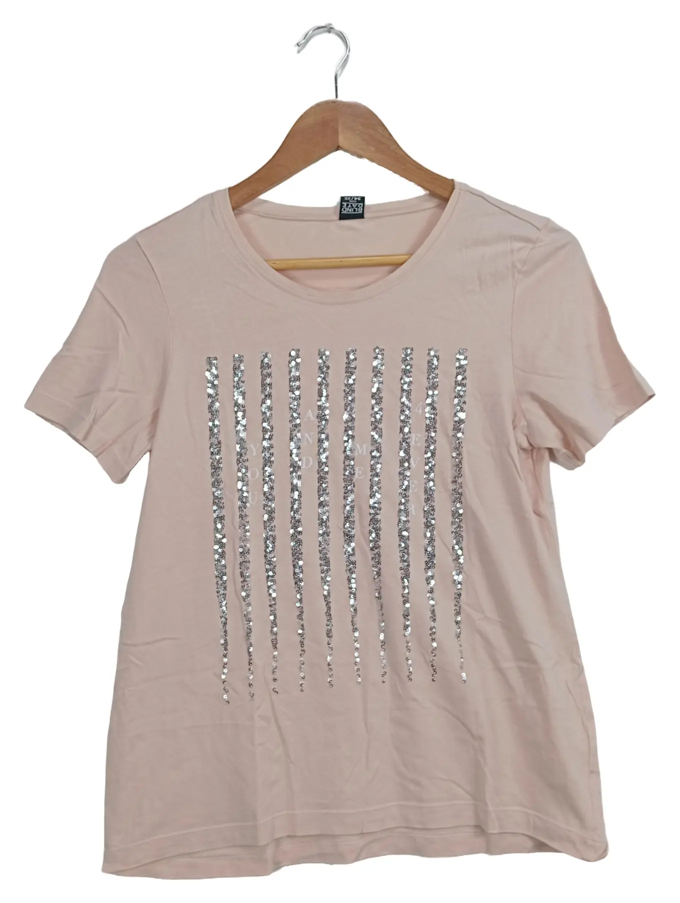 BLIND DATE Damen T-Shirt Rosa Gr. 34/XS Pailletten Casual