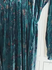 Vorschaubild 4 von Abendkleid Maxikleid Blumenmuster Petrol Gr. S Elegant Langarm