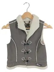 Vorschaubild 1 von Kinder Fellweste Gr. 128 Grau Kunstpelz Freizeit Casual