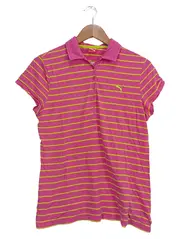 Vorschaubild 1 von Damen Poloshirt Gr. 42/XL Pink Gestreift Sportlich