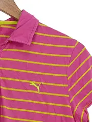 Vorschaubild 3 von Damen Poloshirt Gr. 42/XL Pink Gestreift Sportlich