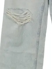 Vorschaubild 3 von Damen Destroyed Jeans Gr. 42 Blau Loose Straight High Waist Denim