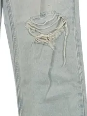 Vorschaubild 4 von Damen Destroyed Jeans Gr. 42 Blau Loose Straight High Waist Denim