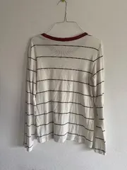 Vorschaubild 2 von Damen Langarmshirt Gestreift Weiß Schwarz Gr. L Casual