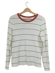 Vorschaubild 1 von Damen Langarmshirt Gestreift Weiß Schwarz Gr. L Casual