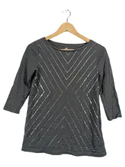 Vorschaubild 1 von Damen Langarmshirt Grau XS Pailletten Modern
