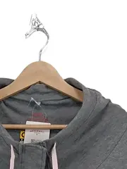 Vorschaubild 2 von Damen Sweatjacke Grau Gr. 40/L Casual Baumwolle Reißverschluss