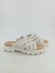 Vorschaubild 2 von Damen Pantoletten Gr. 41 Weiß Modern Sandalen Plateau Sommer