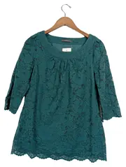 Vorschaubild 1 von Damen Spitzenbluse Gr. 36/S Grün Feminin Elegant