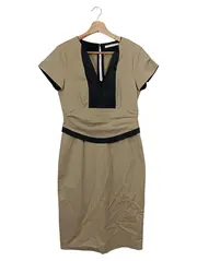 Vorschaubild 1 von Businesskleid Damen Gr. 38 Beige Schwarz Etuikleid