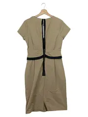 Vorschaubild 2 von Businesskleid Damen Gr. 38 Beige Schwarz Etuikleid