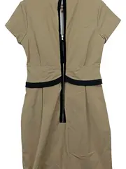 Vorschaubild 5 von Businesskleid Damen Gr. 38 Beige Schwarz Etuikleid