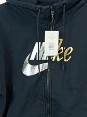 Vorschaubild 2 von Damen Kapuzenpullover Hoodie Cropped Schwarz Gold Silber Gr. S