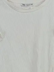 Vorschaubild 5 von Damen Rippstrick Top mit Rüschen Weiß Gr. 38/M