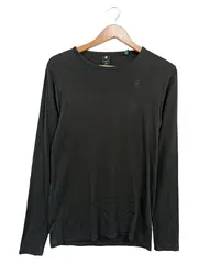 Vorschaubild 1 von Langarmshirt Herren Gr. S Schwarz Basic Baumwolle Longsleeve