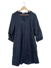 Vorschaubild 1 von Leinenkleid Damen Gr. 40 Blau Tunika Freizeitkleid