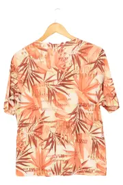 Vorschaubild 2 von Damen T-Shirt Gr. 44/XL Orange Tropical Florales Muster Casual