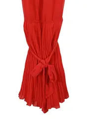 Vorschaubild 3 von Damen Cocktailkleid Gr. 32 Rot Plissee Schleife Ärmellos