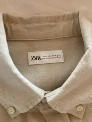 Vorschaubild 6 von Herren Business Hemd Langarm Button-Down Beige Leinen Gr. L
