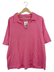 Vorschaubild 1 von Damen Poloshirt Gr. 50 Pink Kurzarm Strasssteine Casual
