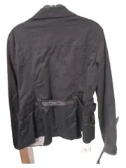 Vorschaubild 3 von Damen Blazer Jacke Gr. 44 Schwarz Baumwolle Casual