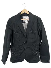 Vorschaubild 1 von Damen Blazer Jacke Gr. 44 Schwarz Baumwolle Casual