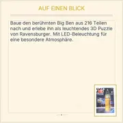 Vorschaubild 3 von 3D Puzzle Night Edition Big Ben London 216 Teile LED Farbwechsel