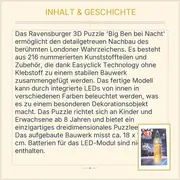 Vorschaubild 4 von 3D Puzzle Night Edition Big Ben London 216 Teile LED Farbwechsel