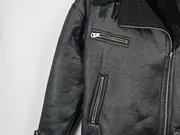 Vorschaubild 4 von Damen Lederjacke Lammfell-Optik Schwarz Gr. 34/XS