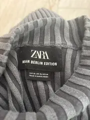 Vorschaubild 3 von Damen Gerippter Pullover XL Grau Rollkragen Langarm Casual