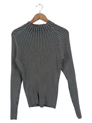 Vorschaubild 1 von Damen Gerippter Pullover XL Grau Rollkragen Langarm Casual