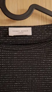 Vorschaubild 5 von Damen Langarmshirt Gr. 44 Schwarz Glitzer Streifen Elegant