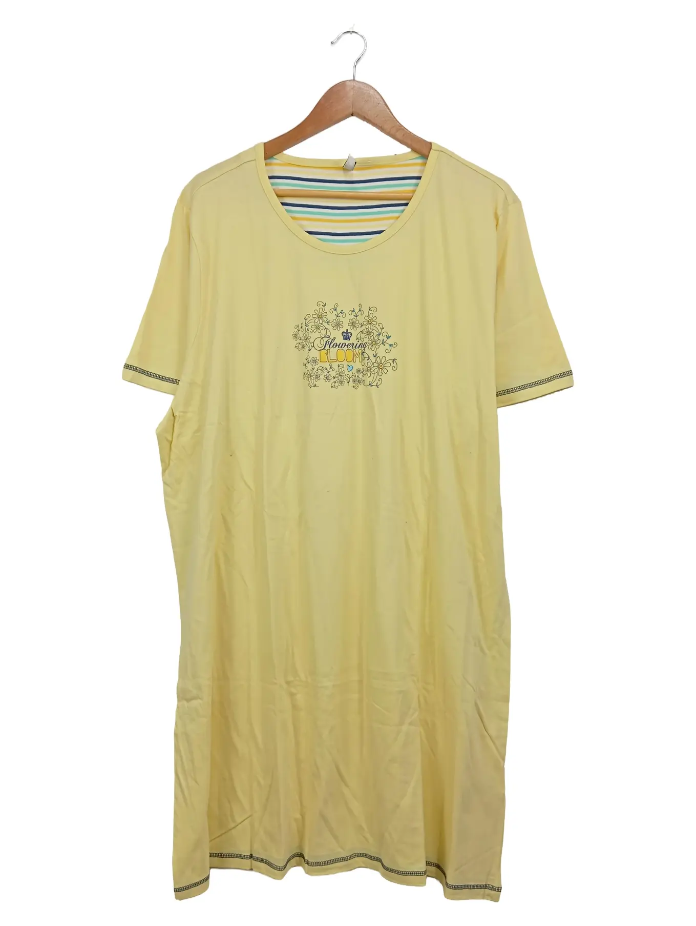 COMTESSA Damen Nachthemd Kurzarm Schlafshirt Gelb Gr. 48/50 Casual