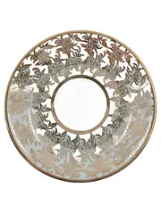 Vorschaubild 1 von Unterteller Keramik 11 cm Gold Blumenmuster Klassisch