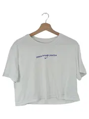 Vorschaubild 1 von Damen T-Shirt Weiß Gr. 36/S Sportlich Schriftzug Logo-Print