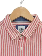 Vorschaubild 2 von Herren Freizeithemd Langarm Gestreift Rot Weiß Relaxed Fit Gr. M