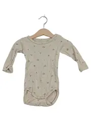 Vorschaubild 1 von Baby Body Langarm Mädchen Gr. 62 Beige Blumenmuster