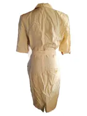 Vorschaubild 2 von Damen Trenchcoat Kurzarm Wickelmantel Beige Leinen Gr. L