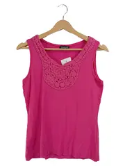 Vorschaubild 1 von Taifun Collection Damen Top Pink Gr. 38 Spitze Ausschnitt Ärmellos