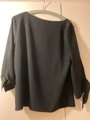 Vorschaubild 2 von Damen Bluse Langarm V-Ausschnitt Schwarz Elegant Gr. S/36