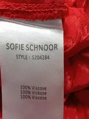 Vorschaubild 3 von A-Linien Kleid Rot Viskose Elegant Midikleid Langarm Gr. 34 XS