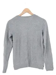 Vorschaubild 2 von Damen Pullover Gr. 36/S Grau Basic Casual Langarm