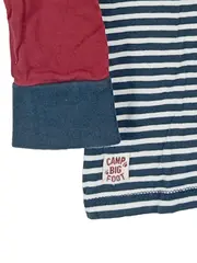 Vorschaubild 3 von Kinder Langarmshirt gestreift Schriftzug Gr. 122 Mehrfarbig Baumwolle