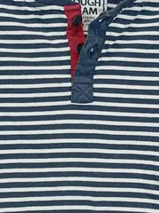Vorschaubild 4 von Kinder Langarmshirt gestreift Schriftzug Gr. 122 Mehrfarbig Baumwolle