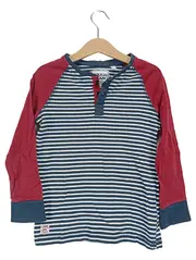 Vorschaubild 1 von Kinder Langarmshirt gestreift Schriftzug Gr. 122 Mehrfarbig Baumwolle