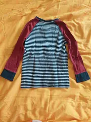 Vorschaubild 2 von Kinder Langarmshirt gestreift Schriftzug Gr. 122 Mehrfarbig Baumwolle