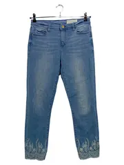 Vorschaubild 1 von Damen Jeans Skinny Fit W29/L26 Blau Stickerei Stretch Hose Gr. 38 M