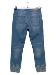 Vorschaubild 2 von Damen Jeans Skinny Fit W29/L26 Blau Stickerei Stretch Hose Gr. 38 M